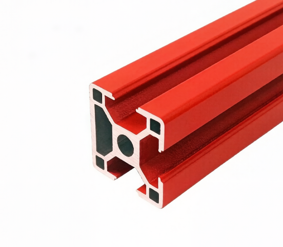Red Aluminum Profile Industrial square Tube Customized Assembly Line Fence Equipment Frame